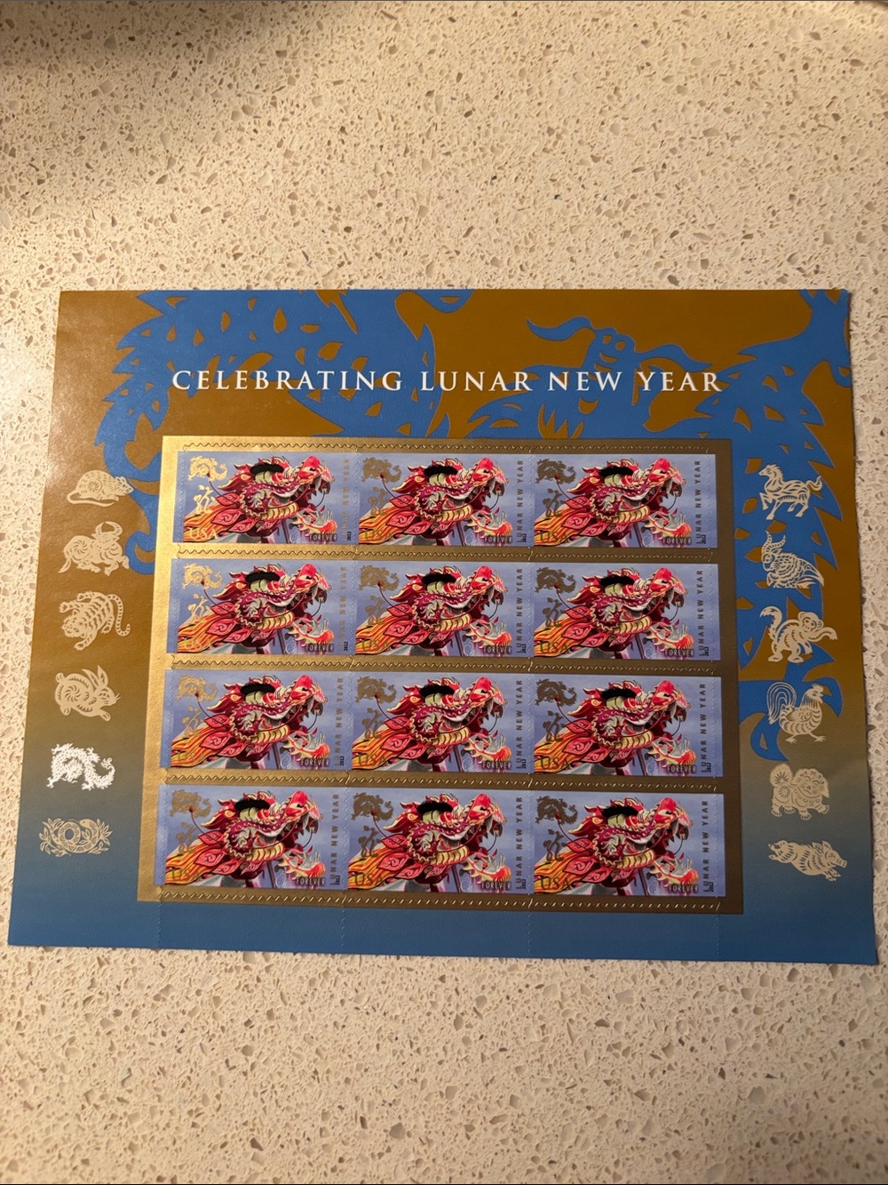STAMPS - 2012 USPS "Year of the Dragon" 
Lunar New Year Forever Stamps